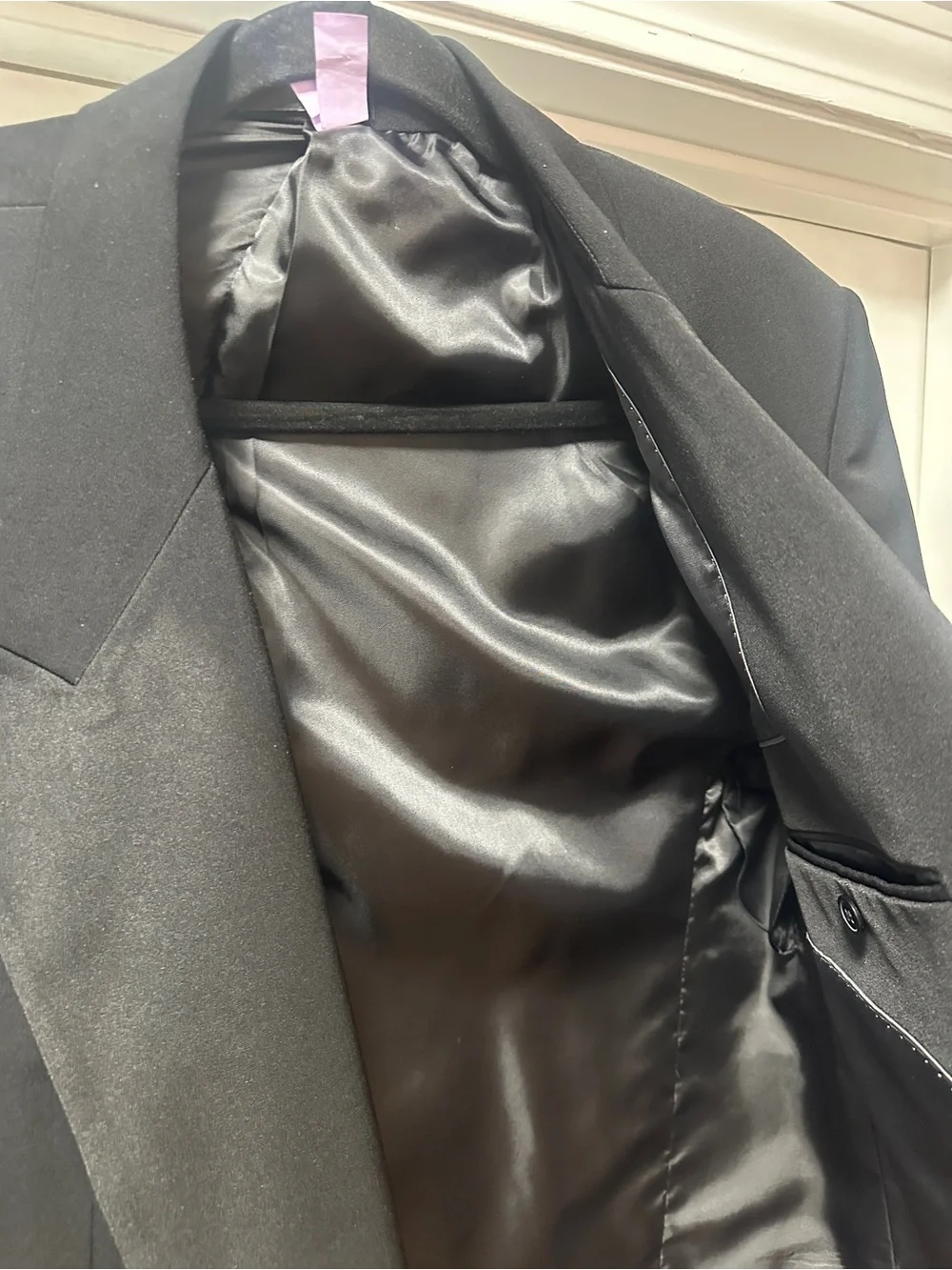 2 Men’s Black Suit Jackets 40L & 38R Repair Lot Midtown Man Marc Tulio Stretch